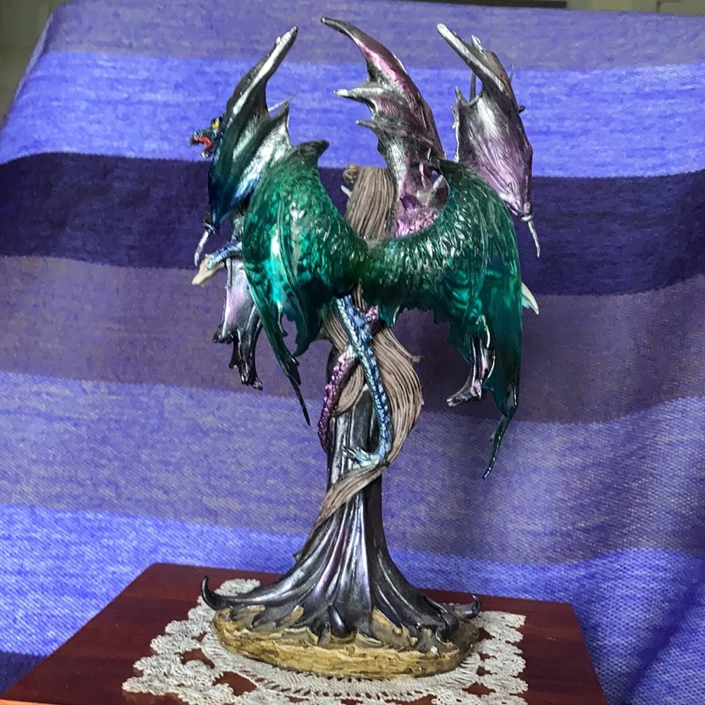 Blue fairy Pixie with her two dragons (G-91276) exquisite item - Picture 5 of 9